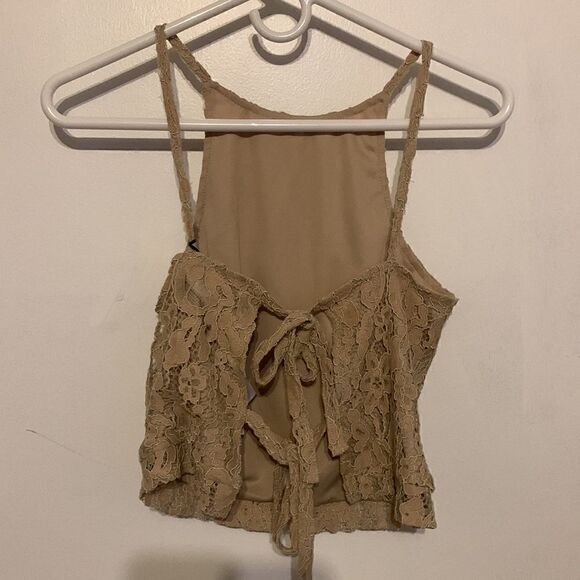 NA-KD NWT beige lace tie back singlet Size S/ EU 34 - Picture 2 of 7